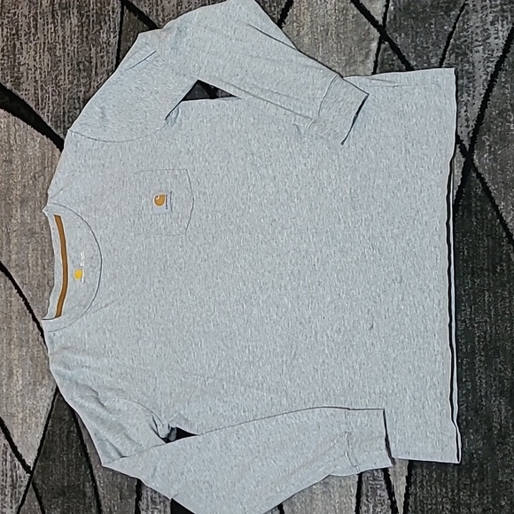 CARHARTT CREW-NECK CHEST POCKET GRAPHIC BACK DESIGN LONG-SLEEVE SHIRT - Picture 1 of 11